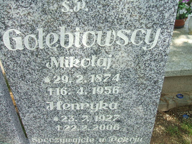 Mikołaj Gołębiowski Głubczyce - Grobonet - Wyszukiwarka osób pochowanych