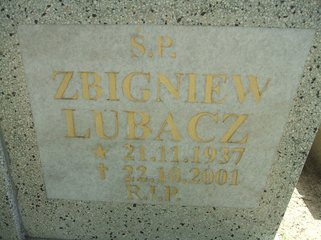 Zbigniew Lubacz 1937 Głubczyce - Grobonet - Wyszukiwarka osób pochowanych