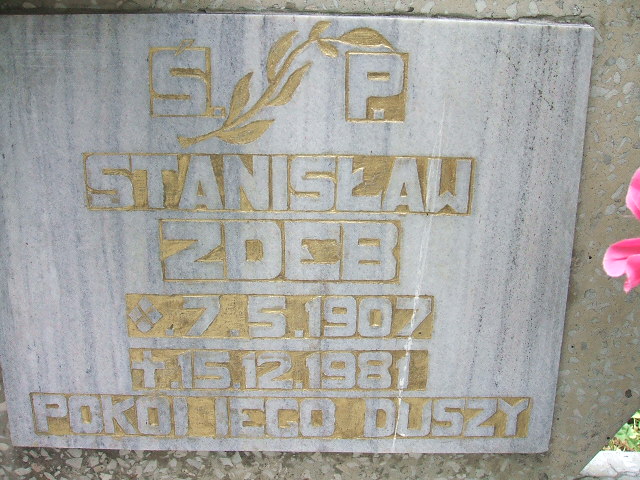 Stanisław Zdeb 1907 Głubczyce - Grobonet - Wyszukiwarka osób pochowanych