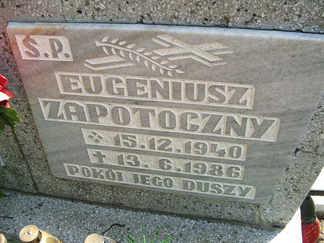 Eugeniusz Zapotoczny 1940 Głubczyce - Grobonet - Wyszukiwarka osób pochowanych