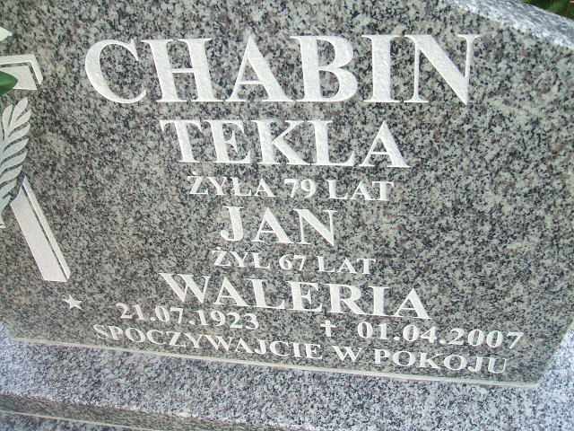 Waleria Chabin 1923 Głubczyce - Grobonet - Wyszukiwarka osób pochowanych