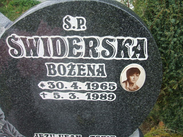 Bożena Świderska 1965 Głubczyce - Grobonet - Wyszukiwarka osób pochowanych