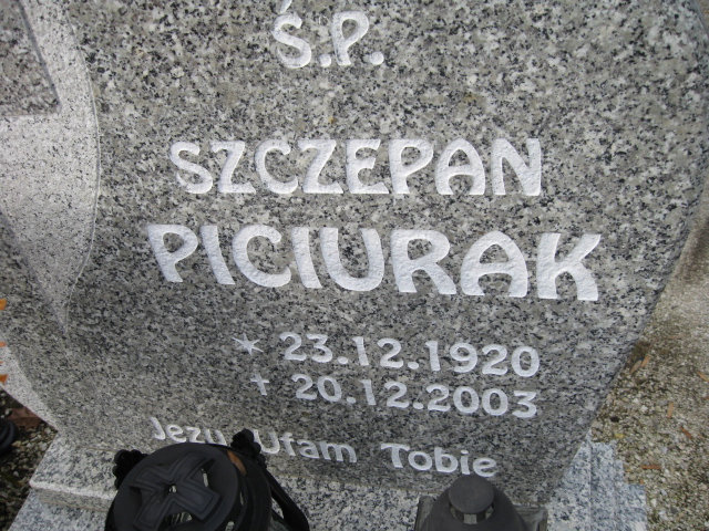 Szczepan Piciurak 1920 Głubczyce - Grobonet - Wyszukiwarka osób pochowanych