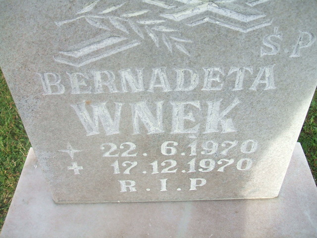 Bernadeta Wnęk 1970 Głubczyce - Grobonet - Wyszukiwarka osób pochowanych