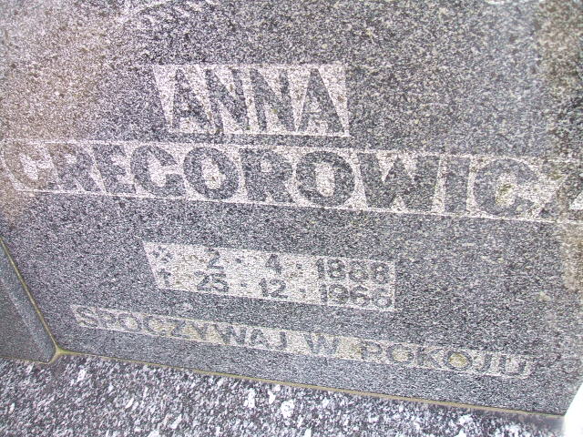 Anna Gregorowicz Głubczyce - Grobonet - Wyszukiwarka osób pochowanych