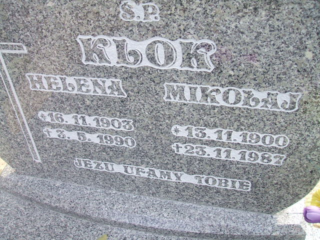 Grób Helena Klok